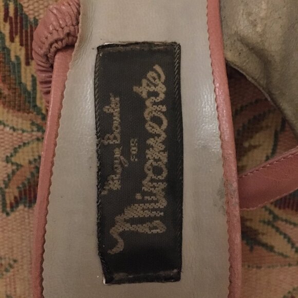 70's Vintage Beautiful Pink Moya Bowler SlingBack Shoes - Picture 2 of 6